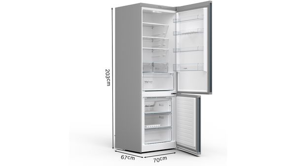 Series 4 Free-standing fridge-freezer with freezer at bottom 203 x 70 cm Stainless steel look KGN49XLEA KGN49XLEA-8