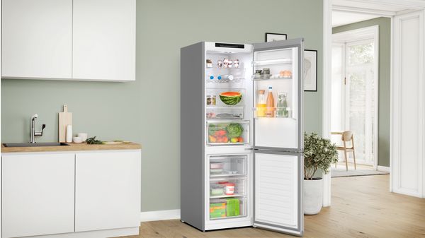Series 4 Free-standing fridge-freezer with freezer at bottom 186 x 60 cm Stainless steel look KGN362LDFG KGN362LDFG-4