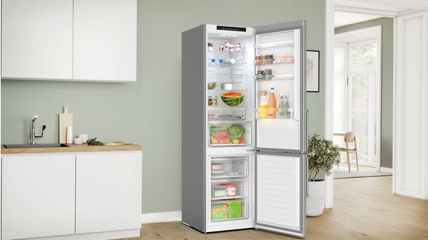 Serie 4 Kombinerad kyl/frys 203 x 60 cm Borstat stål med anti-fingerprint KGN39VIDT KGN39VIDT-4