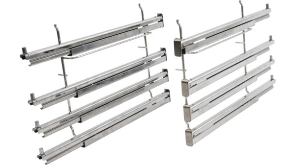 Full extension rails 4-fold Telescopic pull-out rack, not for pyrolysis, max. 15 kg 00708572 00708572-1