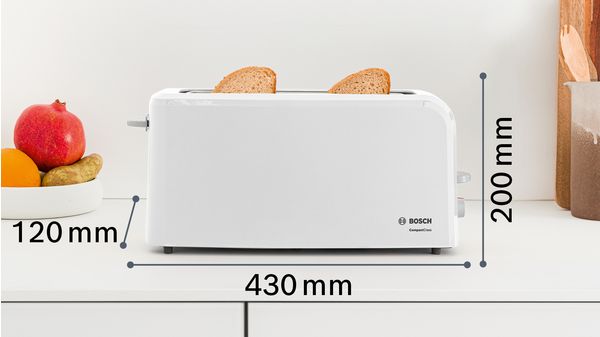 Langschlitz Toaster CompactClass Weiß TAT3A001 TAT3A001-2