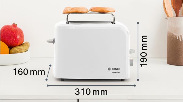 Kompakt kenyérpirító CompactClass Fehér TAT3A011 TAT3A011-3