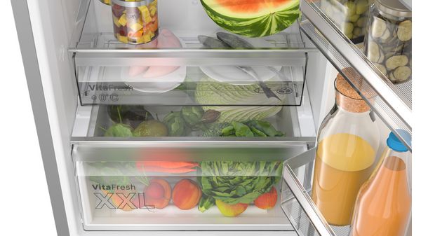 Series 4 Free-standing fridge-freezer with freezer at bottom 203 x 60 cm Stainless steel look KGN392LDFG KGN392LDFG-7