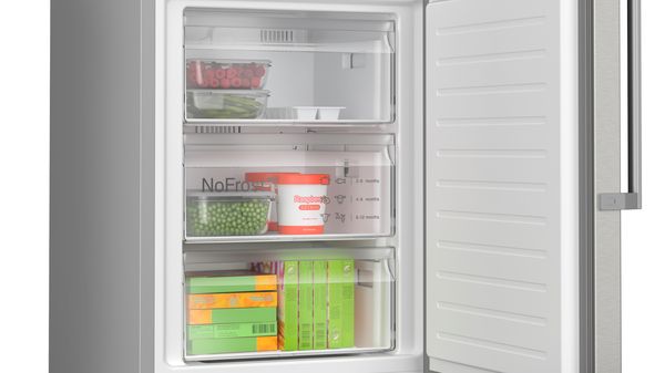 Series 4 free-standing fridge-freezer with freezer at bottom 203 x 60 cm Stainless steel (with anti-fingerprint) KGN397ICT KGN397ICT-8