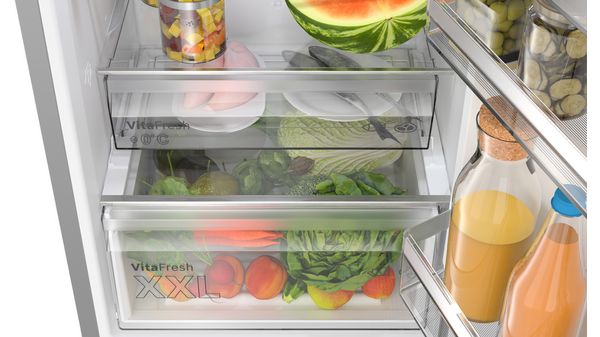 Series 4 Free-standing fridge-freezer with freezer at bottom 186 x 60 cm Stainless steel look KGN362LDFG KGN362LDFG-7