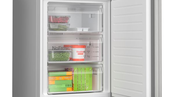 Series 4 Free-standing fridge-freezer with freezer at bottom 186 x 60 cm Stainless steel look KGN362LDFG KGN362LDFG-8