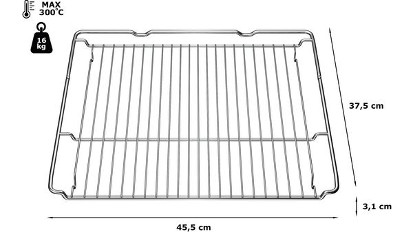 wire shelf 31 x 455 x 375 mm Stainless steel HEZ634000 HEZ634000-2