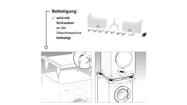 Verbindungsrahmen mit Auszug für Waschmaschine und Wäschetrockner 00574010 00574010-7