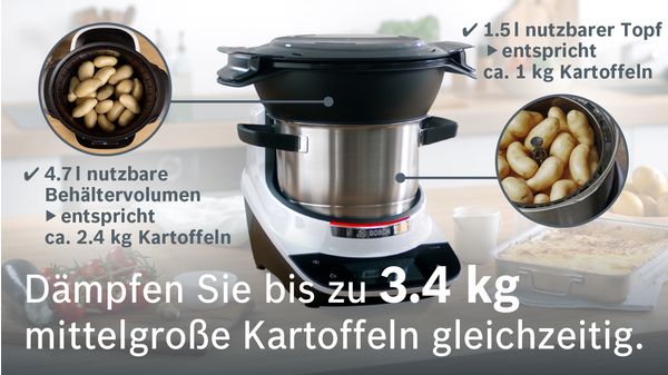 Küchenmaschine mit Kochfunktion, Cookit MCC9555FWC MCC9555FWC-13