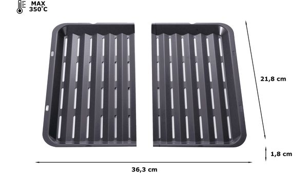 Grill tray Gray/Wide:349,68mm Deep:21,8mm 11042946 11042946-2