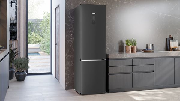 B-vara / Hämtas endast i vår butik -iQ500 Kombinerad kyl/frys 203 x 60 cm Mörkt antracitfärgat stål, Total noFrost KG39NAXCF-B KG39NAXCF-B-3
