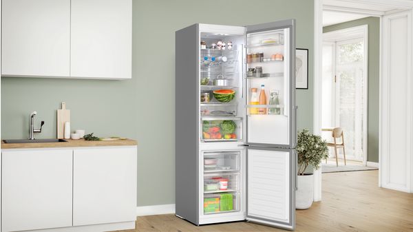 Serie 6 Kombinerad kyl/frys 203 x 60 cm Borstat stål med anti-fingerprint, Total No Frost KGN39AICU KGN39AICU-3