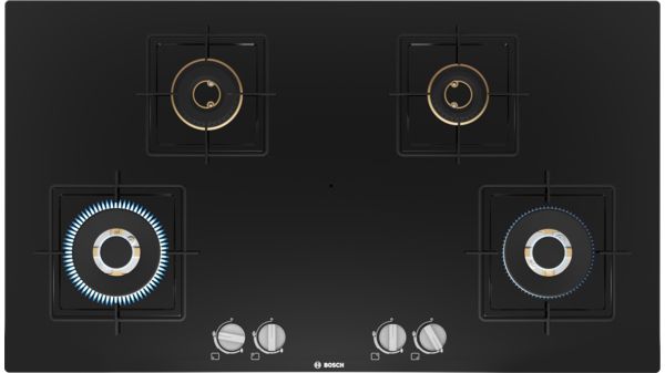 Series 4 Gas hob 90 cm Tempered glass, Black PNF9B6F10I PNF9B6F10I-1