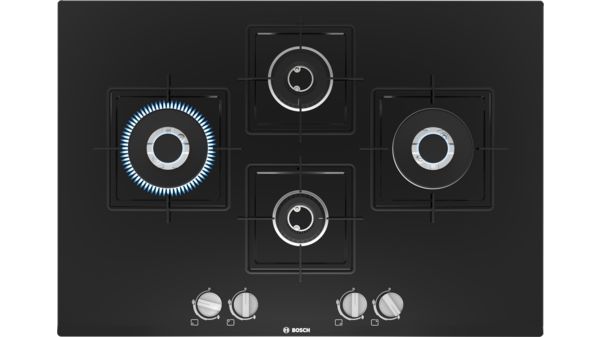 Series 6 Gas hob 75 cm Tempered glass, Black PNI7B6B10I PNI7B6B10I-1