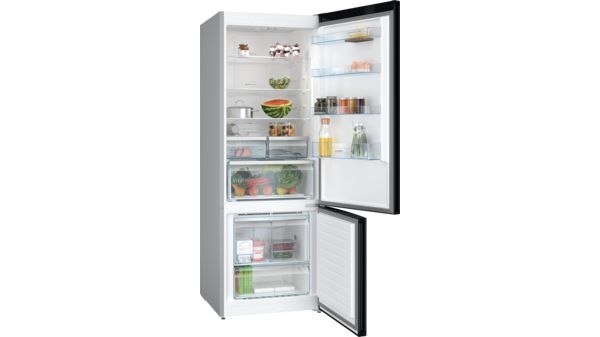 Series 4 free-standing fridge-freezer with freezer at bottom 193 x 70 cm Brushed black steel anti-fingerprint KGN56CX41I KGN56CX41I-2