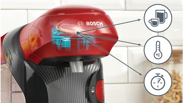 Bosch Haushalt Style TAS1103 Machine à capsules rouge One Touch