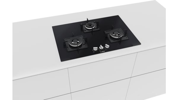Series 4 Gas hob 75 cm Tempered glass, Black PND7B6B10I PND7B6B10I-4