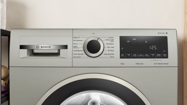 Series 8 washing machine, front loader 9 kg , Silver inox WGA1440XIN WGA1440XIN-2