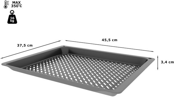 Grill tray AirFry tray, 35 x 455 x 375 mm, anthracite enamelled 17007258 17007258-2