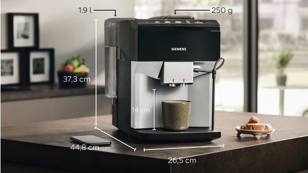Helautomatisk kaffemaskin EQ500 classic Dagsljus silver, Pianosvart, Vattentank TP515R01 TP515R01-4