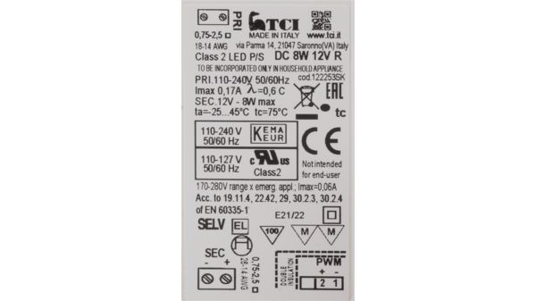 Transformer POWER SUP.LED SPOTL.DC8W 12V R 110-240 12008296 12008296-3