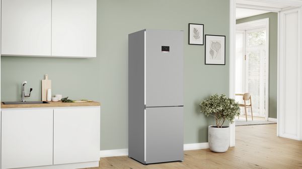 Series 4 Free-standing fridge-freezer with freezer at bottom 186 x 60 cm Stainless steel look KGN367LDF KGN367LDF-3