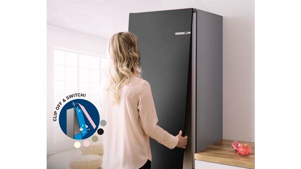 Freestanding bottom freezer and exchangeable colored door front KGN36IJ3CK + KSZ3AVZ00 KVN36CZEA0 KVN36CZEA0-2