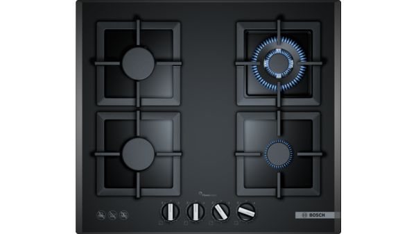 Series 6 Gas cooktop 60 cm Tempered Glass, Black PPH6A6B21A PPH6A6B21A-1