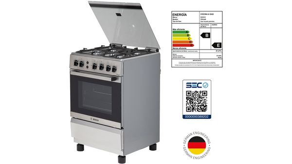 Serie 4 Cocina de gas de libre instalación PRO449 IX Acero inoxidable HSG45I22SE HSG45I22SE-7