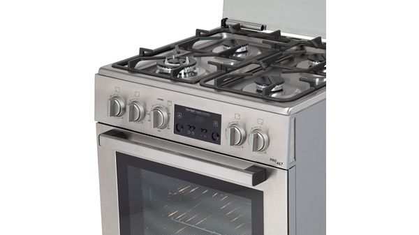 Serie 6 Cocina de gas de libre instalación PRO467 IX Acero inoxidable HSG75I42SE HSG75I42SE-4