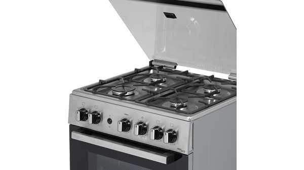 Serie 2 Cocina de gas de libre instalación PRO425 IX Gris claro HSG15I22SE HSG15I22SE-5