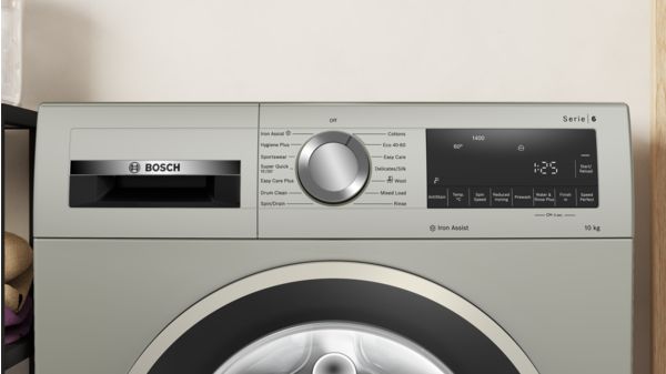Series 6 Washing machine, front loader 10 kg 1400 rpm, Silver inox WGG254ZSGB WGG254ZSGB-2