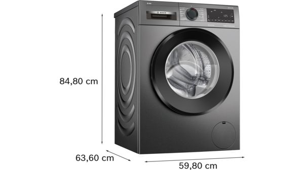 B-vara -Serie 6 Tvättmaskin, frontmatad 9 kg max. 1400 varv/min, Antracitgrå WGG244RFSNB WGG244RFSNB-8