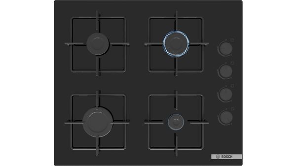 Serie 4 Gazlı Ocak 60 cm Sert cam, Siyah POP6C6P30L POP6C6P30L-1