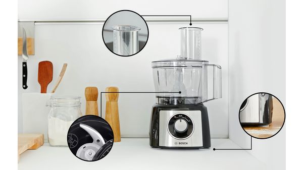 Procesador de alimentos MultiTalent 3 Plus 900 W Negro, Acero inoxidable MCM3PM386 MCM3PM386-2