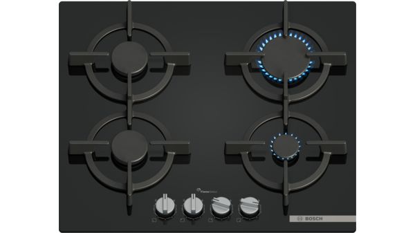 Serie 6 Placa de gas 60 cm Vidrio templado, Negro PPP6A6I10 PPP6A6I10-1