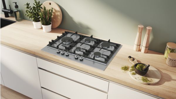Serie 6 Placa de gas 75 cm Acero inoxidable PCS7A5I90 PCS7A5I90-4
