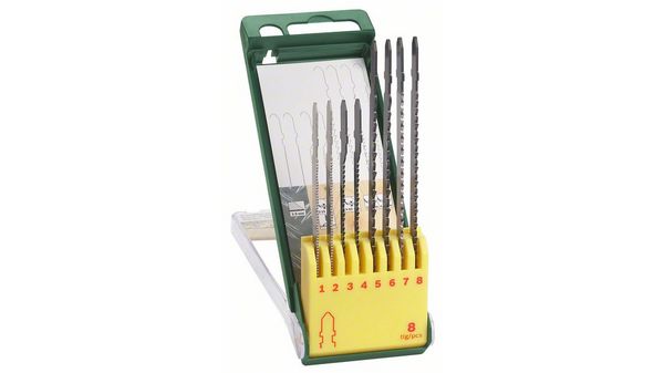 8-teilige Sägeblattbox, Holz/Metall/Kunststoff (T-Schaft)   2607019458 2607019458-2