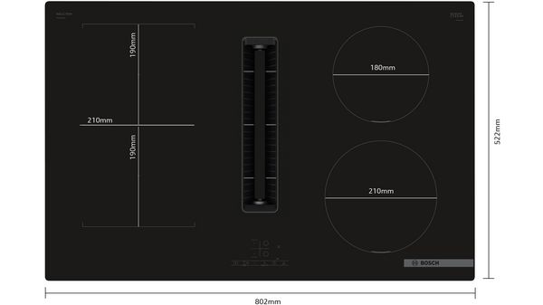 Serie 4 Placa de inducción con extractor integrado 80 cm sin perfiles PVS811B16E PVS811B16E-5