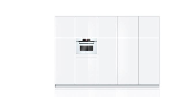 Series 8 Built-in compact oven with steam function 60 x 45 cm White HBC36D724 HBC36D724-5