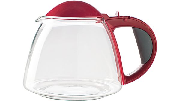 Glass jug Teapot compl. w. handle, 0.7l,  red/gray 00646202 00646202-3