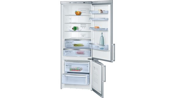 Serie | 6 free-standing fridge-freezer with freezer at bottom 185 x 70 cm Inox-easyclean KGN57AI40I KGN57AI40I-2