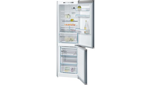 Serie | 4 Szabadonálló, alulfagyasztós hűtő-fagyasztó kombináció Inox - könnyű tisztítás KGN36VI45 KGN36VI45-1