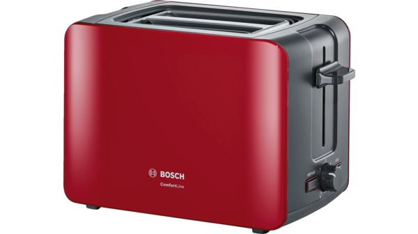 Bosch 2 Slice Plastic Toaster 1090 Watt Red Model-TAT6A114GB