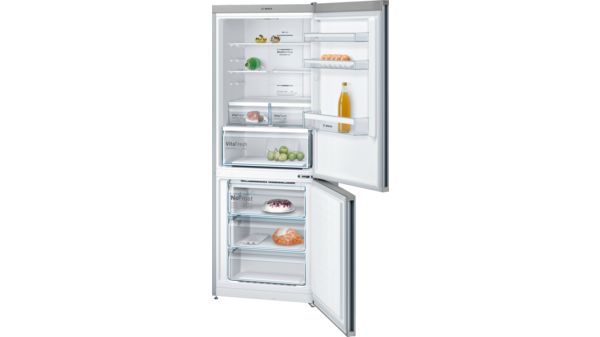 Serie | 4 free-standing fridge-freezer with freezer at bottom 186 x 70 cm Stainless steel look KGN46XL30U KGN46XL30U-1