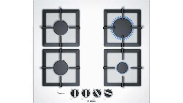 Series 6 Gas hob 60 cm Tempered glass, White PPP6A2B20O PPP6A2B20O-1