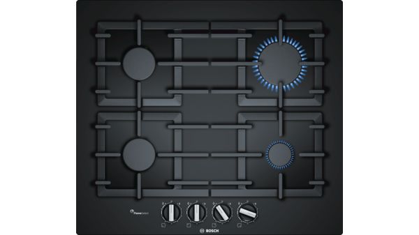 Series 6 Gas hob 60 cm Tempered glass, Black PPP6A6B90 PPP6A6B90-1