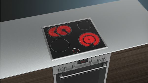 iQ300 Glaskeramikhäll 60 cm kontrollpanelen på ugnen, med ram EF645BNN1E EF645BNN1E-4