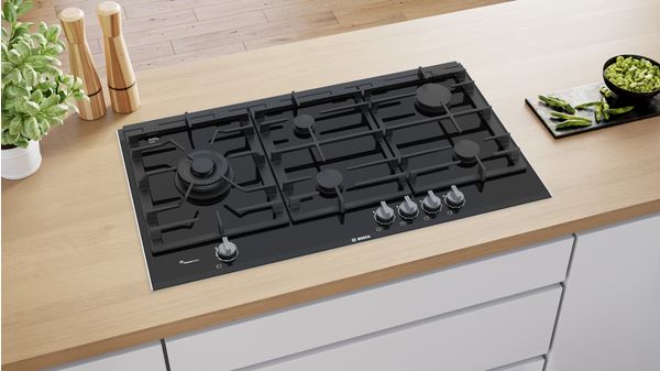 Série 8 table de cuisson à gaz 90 cm Vitrocéramique, Noir PRS9A6D70 PRS9A6D70-5