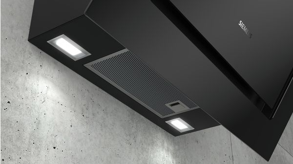 iQ300 Væghængt emhætte 60 cm klart glas med sort tryk, Sort LC67KIM60 LC67KIM60-3